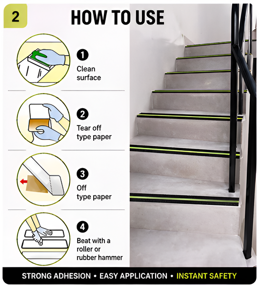 Anti-Slip Glow Safety Grip Tape – Waterproof Radium Adhesive Tape for Stairs, Floors & Walkways