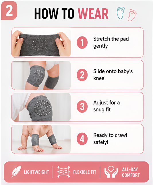Baby Crawling Knee Protector Pads – 4 Pair Set
