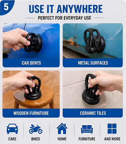 Heavy Duty Car Dent Puller Suction Cup | Paintless Dent Remover Tool for Cars, Bikes & Smooth Surfaces