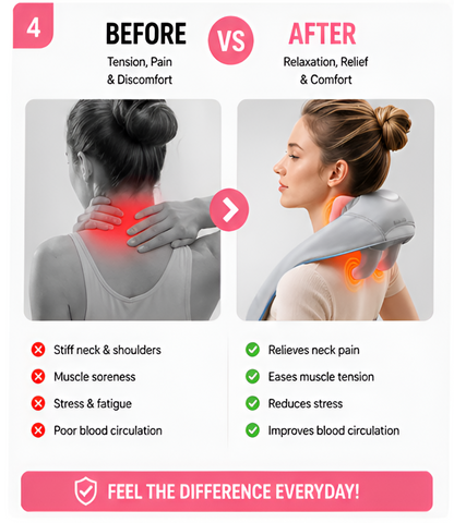 Krishiv Cordless Neck & Shoulder Massager with Heat – Deep Tissue 5D Massage Machine