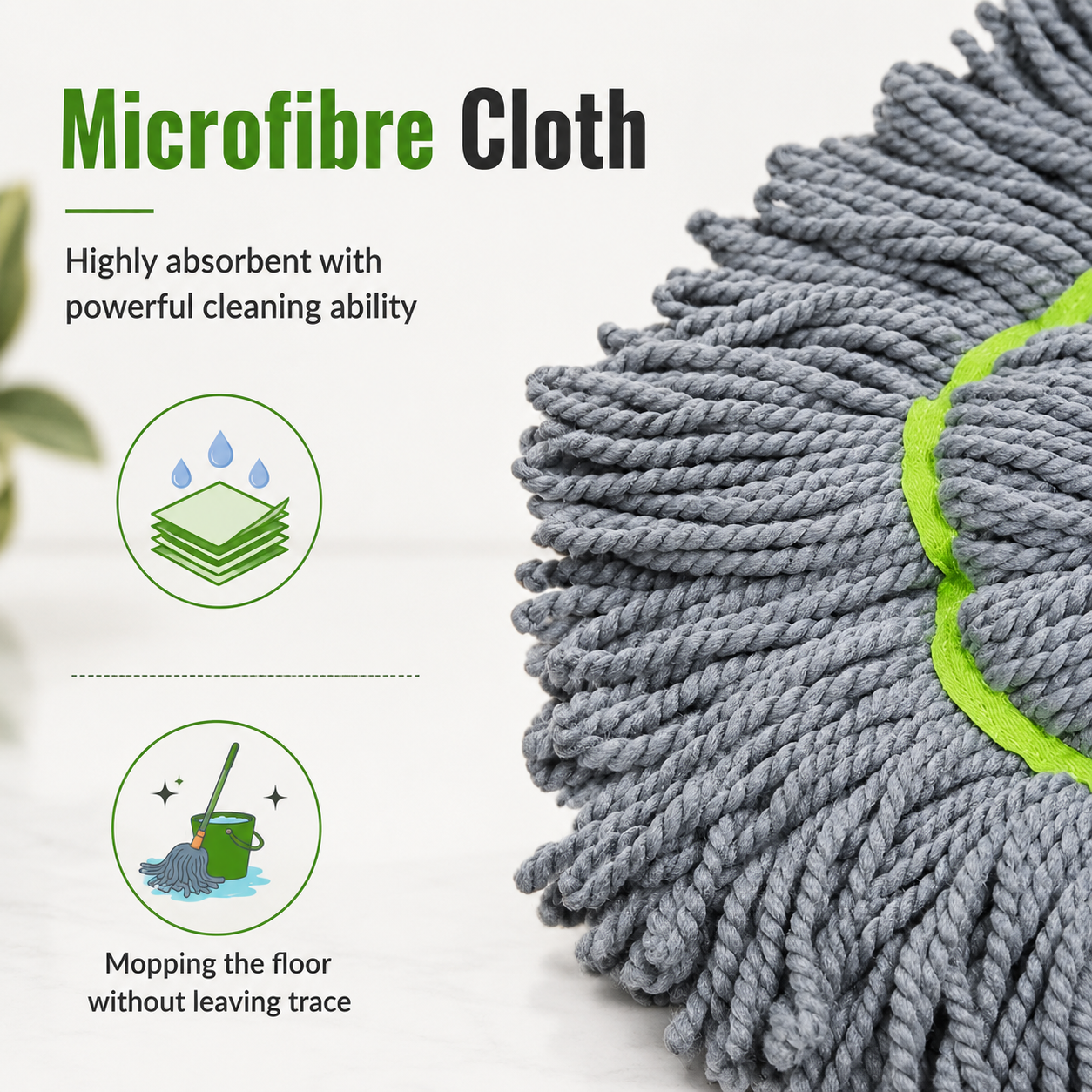 Microfiber Mop Cleaner 360° Rotating Spin Mop with Stainless Steel Handle for Wet & Dry Floor Cleaning | Easy Squeeze Magic Mop for Home & Office (Pack of 1)