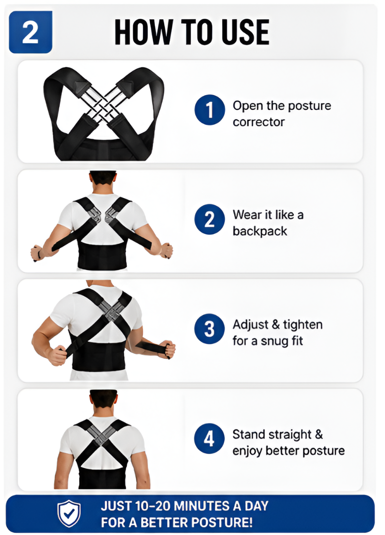 Posture Corrector Belt for Men & Women – Back Support & Shoulder Straightener Brace