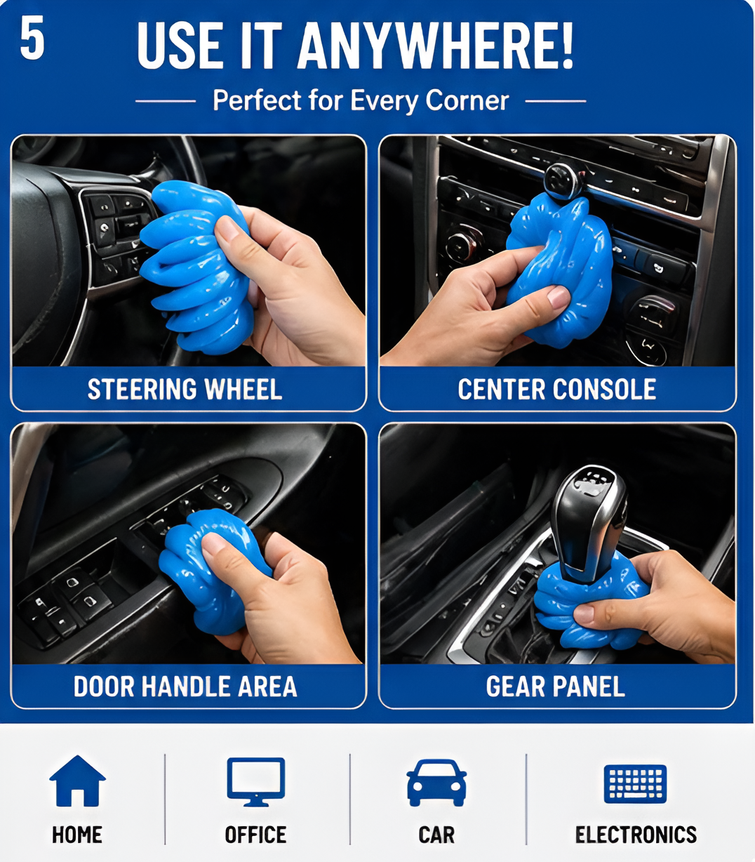 HOTKEI Cleaning Gel for Car Interior & Electronics | Reusable Dust Cleaner Slime for AC Vent, Keyboard, Dashboard & Gadgets | 200gm