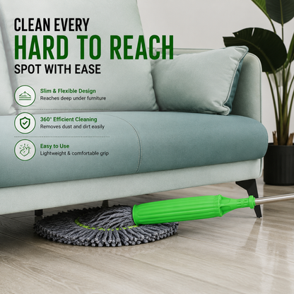 Microfiber Mop Cleaner 360° Rotating Spin Mop with Stainless Steel Handle for Wet & Dry Floor Cleaning | Easy Squeeze Magic Mop for Home & Office (Pack of 1)