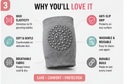 Baby Crawling Knee Protector Pads – 4 Pair Set