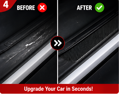 Carbon Fiber Car Door Protector Film Tape | Anti Scratch Waterproof Door Sill Guard Strip | High Gloss Black PPF Protection Roll 2 Inch x 5 Meter