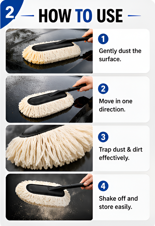Ultimate Microfiber Car Duster | Scratch-Free Car Cleaning Brush with Soft Microfiber Strands