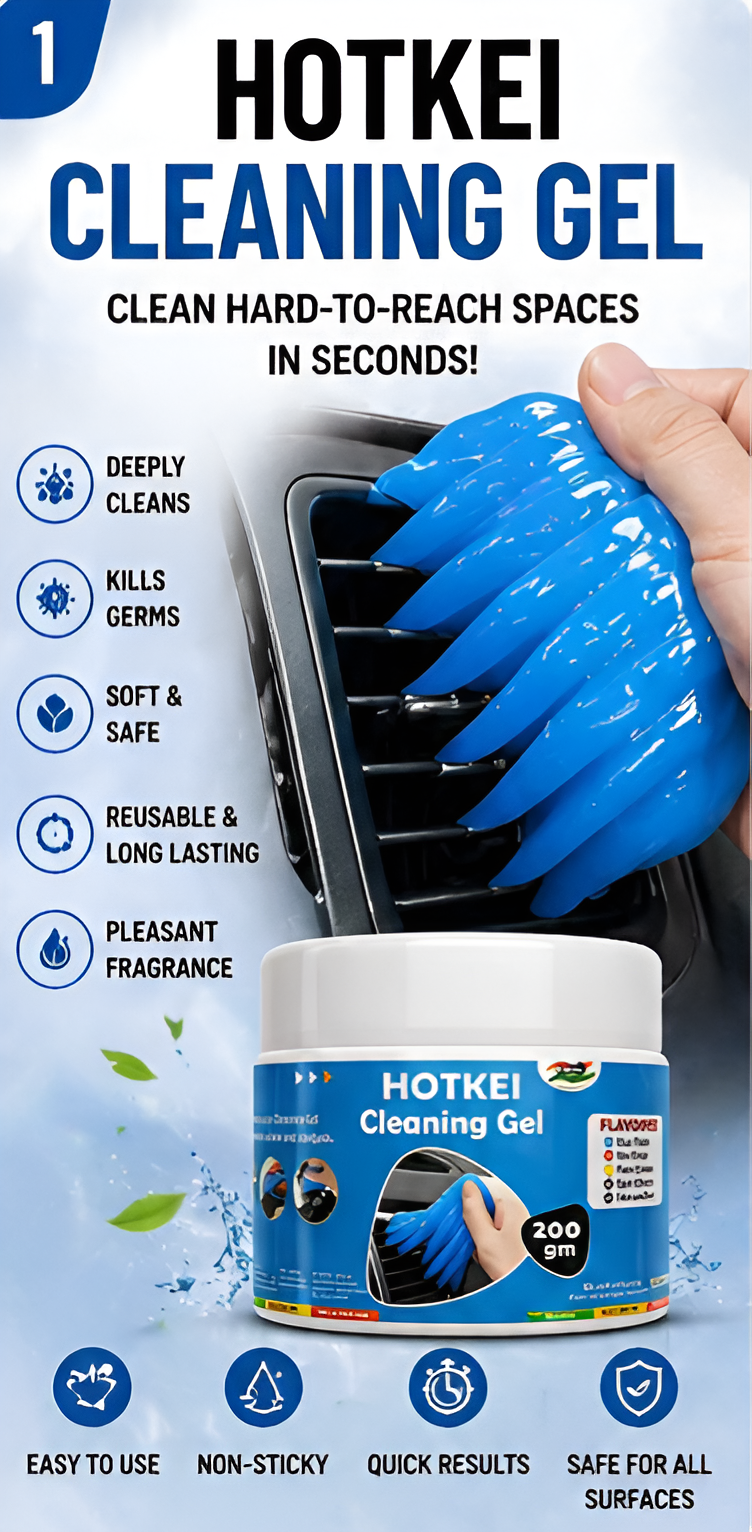 HOTKEI Cleaning Gel for Car Interior & Electronics | Reusable Dust Cleaner Slime for AC Vent, Keyboard, Dashboard & Gadgets | 200gm