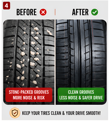 Car Tire Groove Cleaning Tool – Stone Removal Hook for Car, Bike & Motorbike Tyres