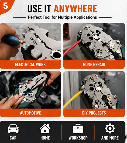 All-in-1 Multifunction Wire Stripper & Crimping Tool | Wire Cutter Cable Stripper Pliers