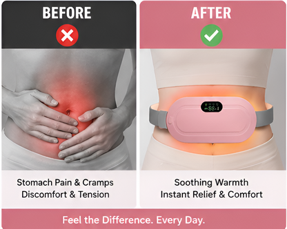 Cordless Period Cramp Relief Heating Pad & Massager for Women | Portable Menstrual Pain Relief Belt