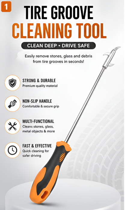 Car Tire Groove Cleaning Tool – Stone Removal Hook for Car, Bike & Motorbike Tyres