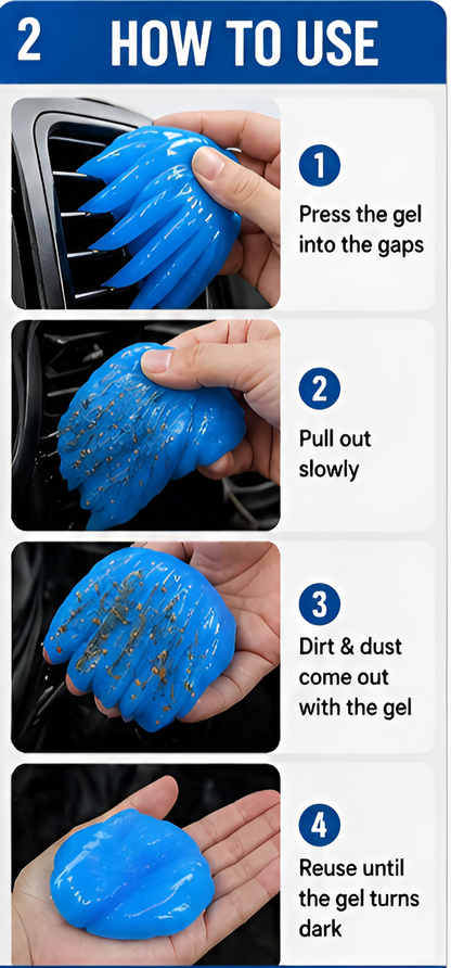 HOTKEI Cleaning Gel for Car Interior & Electronics | Reusable Dust Cleaner Slime for AC Vent, Keyboard, Dashboard & Gadgets | 200gm