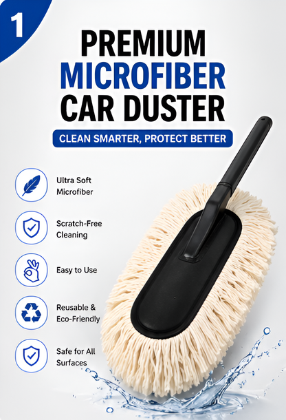 Ultimate Microfiber Car Duster | Scratch-Free Car Cleaning Brush with Soft Microfiber Strands