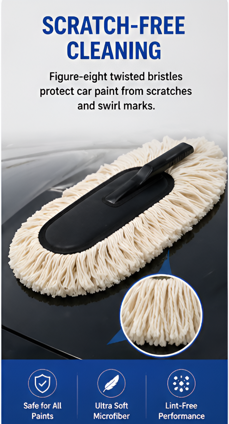 Ultimate Microfiber Car Duster | Scratch-Free Car Cleaning Brush with Soft Microfiber Strands