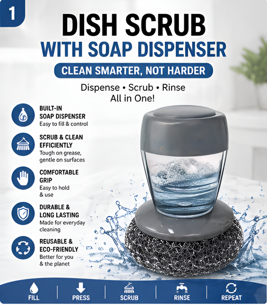 Smart Soap Dispensing Dish Scrub Brush