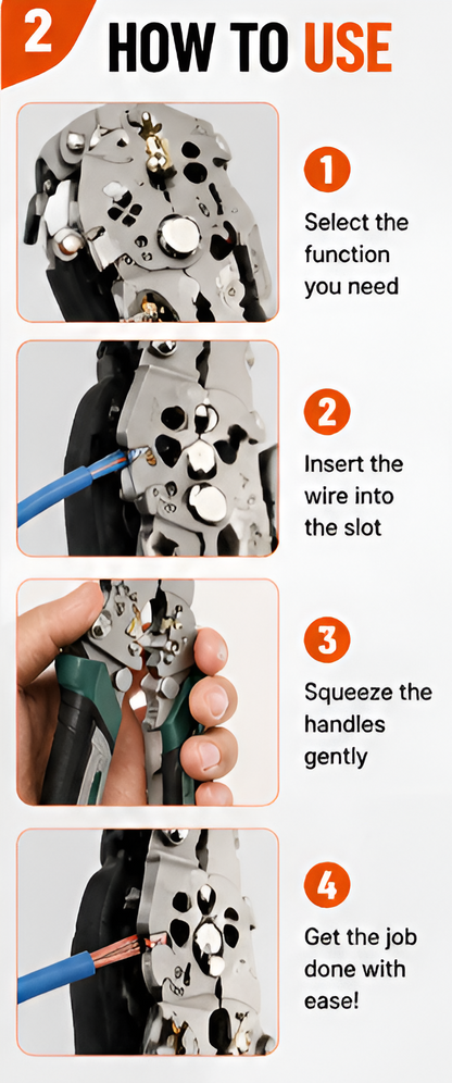 All-in-1 Multifunction Wire Stripper & Crimping Tool | Wire Cutter Cable Stripper Pliers