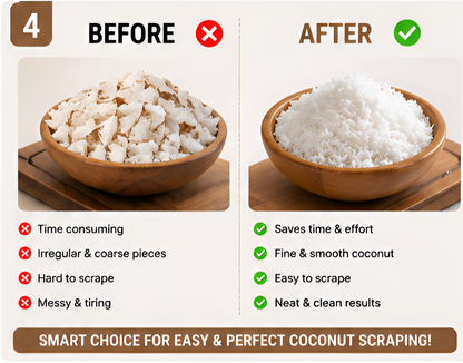 AMBAR Stainless Steel Coconut Scraper – Manual Coconut Grater With Vacuum Base