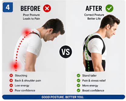 Posture Corrector Belt for Men & Women – Back Support & Shoulder Straightener Brace