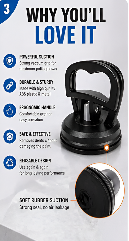 Heavy Duty Car Dent Puller Suction Cup | Paintless Dent Remover Tool for Cars, Bikes & Smooth Surfaces