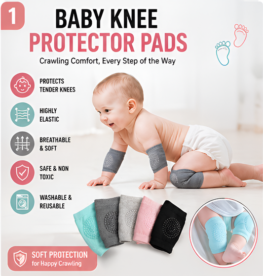 Baby Crawling Knee Protector Pads – 4 Pair Set