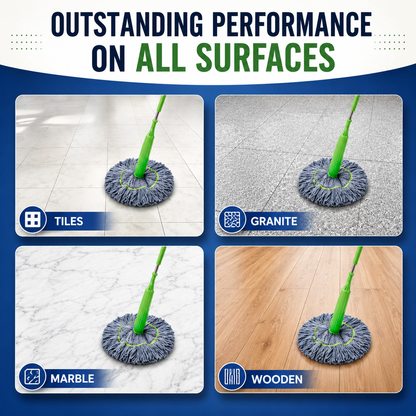 Microfiber Mop Cleaner 360° Rotating Spin Mop with Stainless Steel Handle for Wet & Dry Floor Cleaning | Easy Squeeze Magic Mop for Home & Office (Pack of 1)