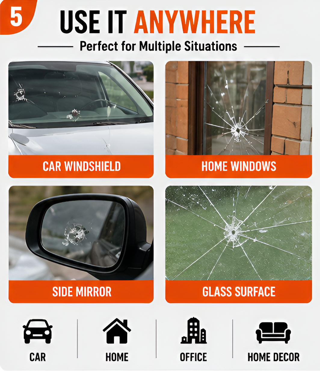 DIY Windshield Repair Kit | Car Glass Crack & Chip Repair Liquid Kit