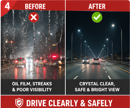 Kshineni Oil Film Cleaning Brush for Car Windshield | Hydrophobic Glass Cleaner & Visibility Enhancer